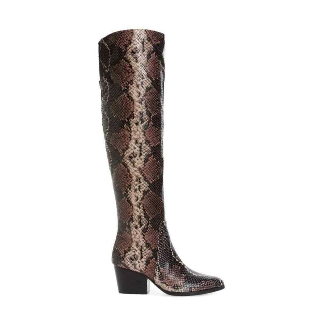 Vince Camuto NESTEL Snake Print Block Heel Knee High Boot Size 6